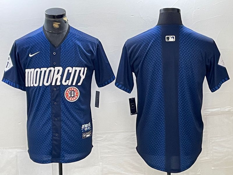 Men Detroit Tigers Blank Blue City Edition Nike 2024 MLB Jersey style 2